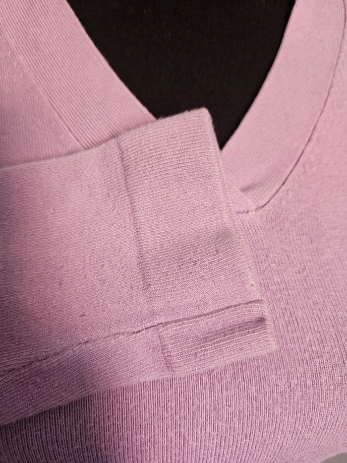 Pull col V et manches 3/4 Froggy lilas taille 1 / taille 36 - photo numéro 3