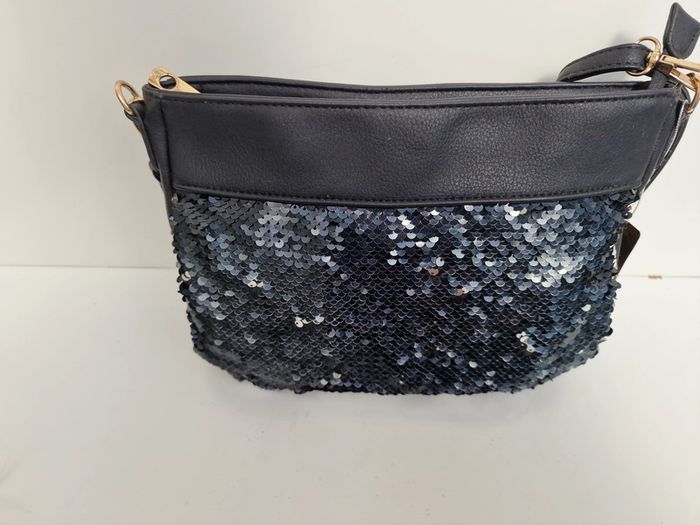 Sac Bandoulière Noir Sequins Noirs Argentés Conti Osvaldo - photo numéro 5