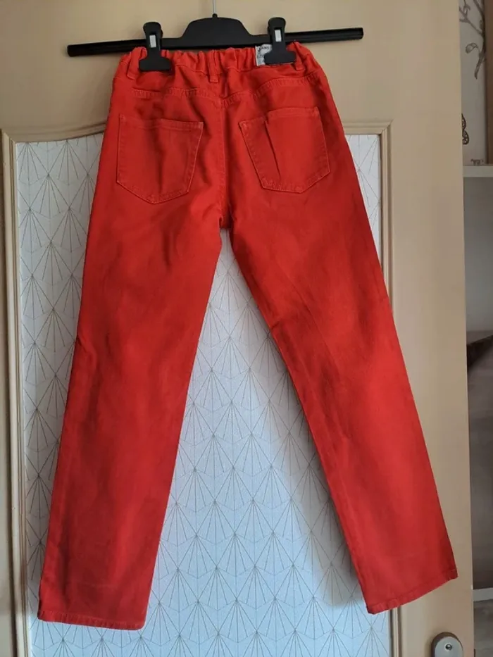 Pantalon rouge petit bateau garçon 8 ans tbe - photo numéro 3