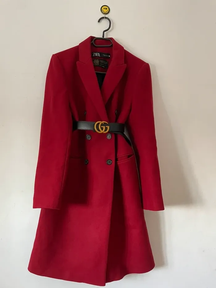 Manteau en laine Zara collection manteco à boutonnage croisé taille M - photo numéro 7
