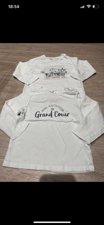 Lot de 2 haut manche longue