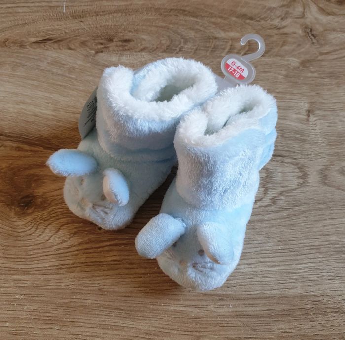 ⭐Chaussons bébé bleu ciel pointure 0/6 mois ⭐ - photo numéro 2
