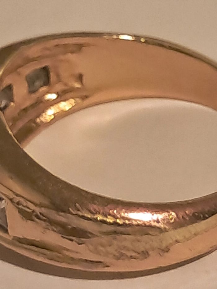 bague plaquée or et pierres vintage - photo numéro 4