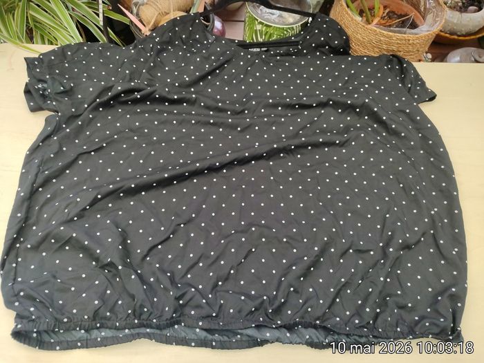 Top Fluide Noir à Pois Blancs – Janina (4XL) 52/54 - photo numéro 8