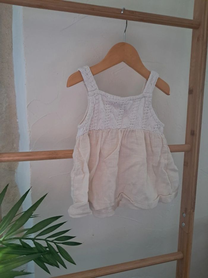 Blouse zara écru 18m 86cm très bon état - photo numéro 3
