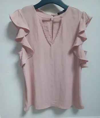 Haut blouse femme bershka vieux rose