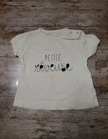 Joli t-shirt manches courtes été fille 3 mois
