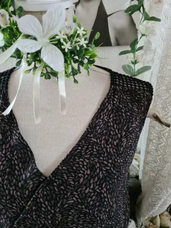 Blouse marron/noire Pur & Simple Taille 42