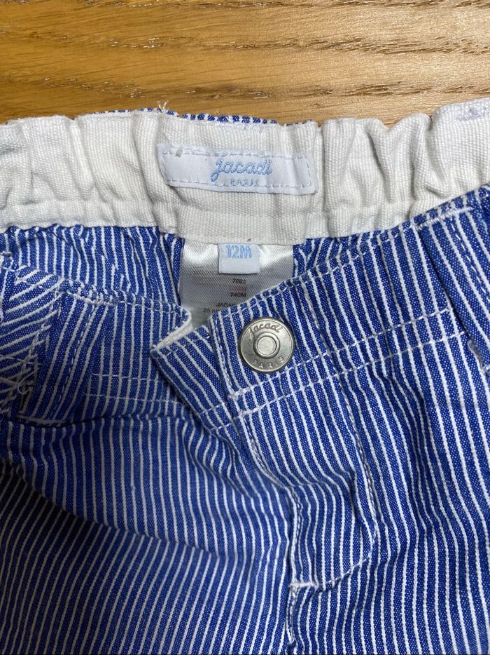 Jacadi Short bleu et blanc Taille 12 mois - photo numéro 5