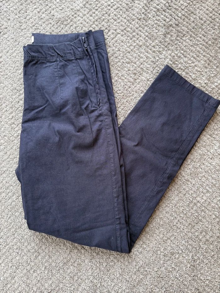 Pantalon cigarette bleu marine (36)