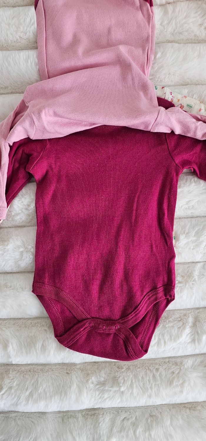 Lot de 3 bodies manches longues 100% coton 6-9mois Neufs - photo numéro 4