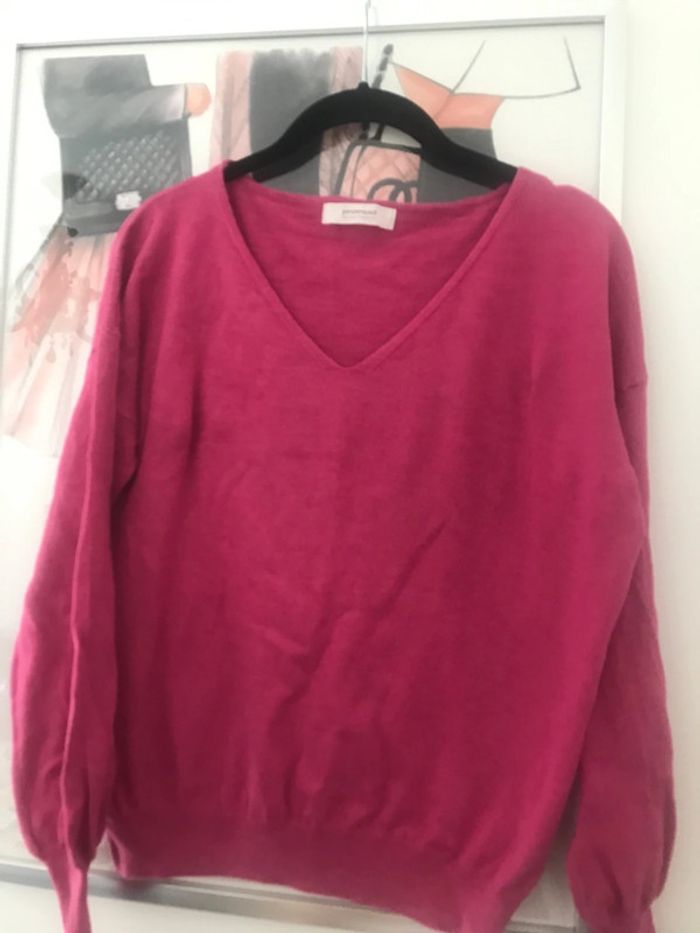 Petit pull rose Promod col V taille 38 - photo numéro 4