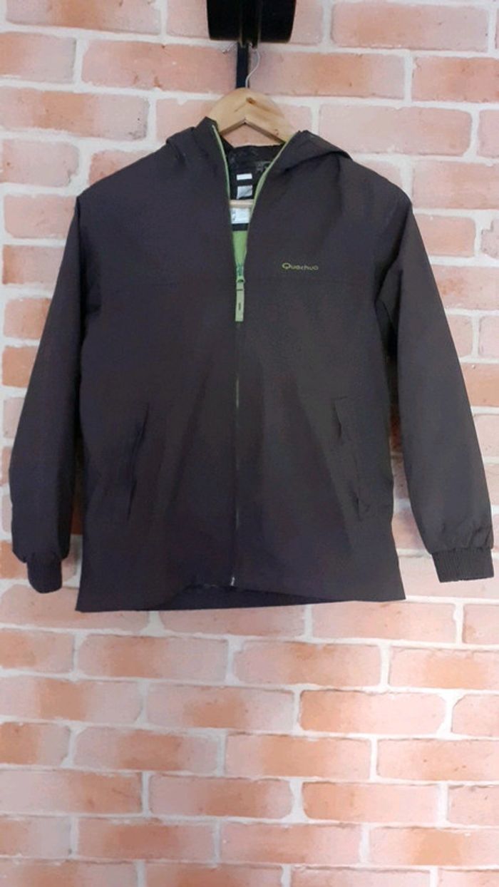 Coupe vent marron et vert Quechua - T. 12ans