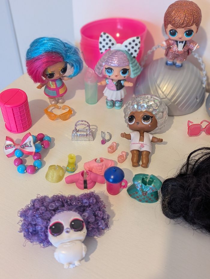 Lot de poupées lol surprise omg glitter, hairgoals, animaux et garçon - photo numéro 2