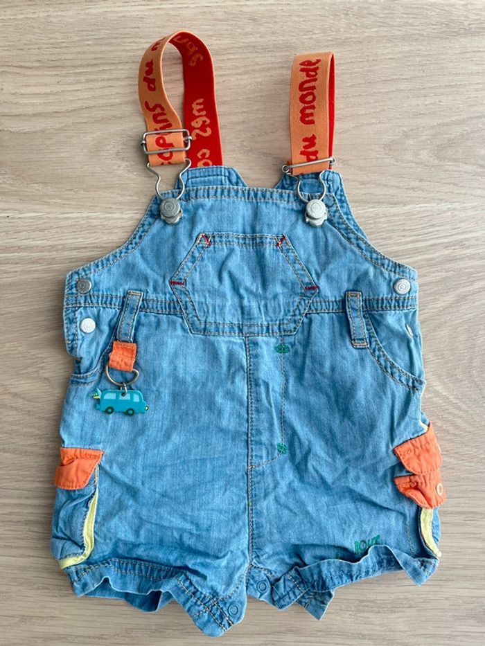 Salopette la compagnie des petits bleu orange voiture bébé garçon 3 mois
