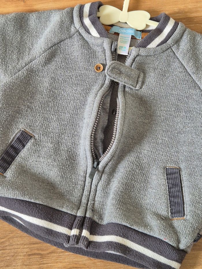 Gilet Obaibi 9 mois 71 cm gris motif renard - photo numéro 5