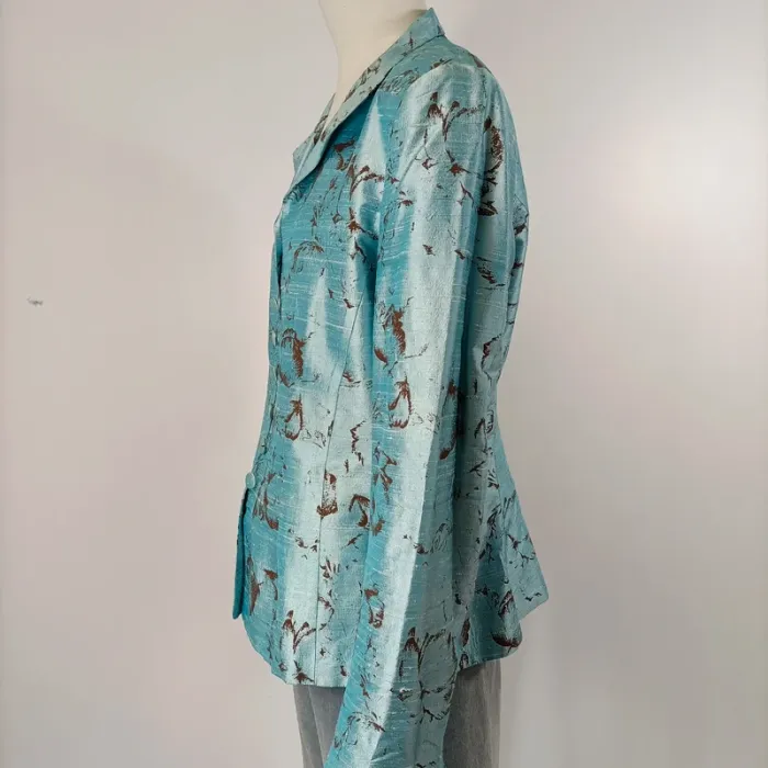 Chemise Dona Louisa Paris 46 turquoise motif made in france - A199 - photo numéro 3