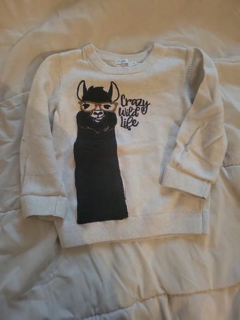 Pull lama 3 ans  avec motif en epaisseur