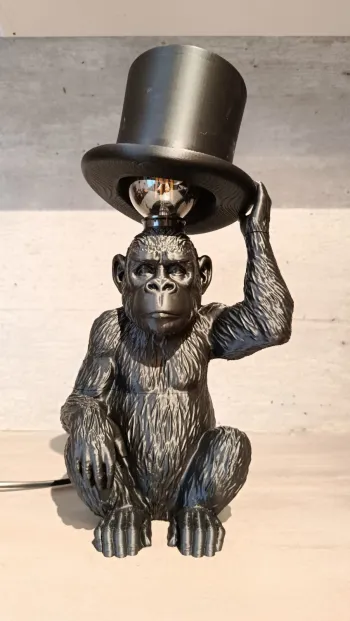 Lampe Singe Avec Chapeau Haut Forme