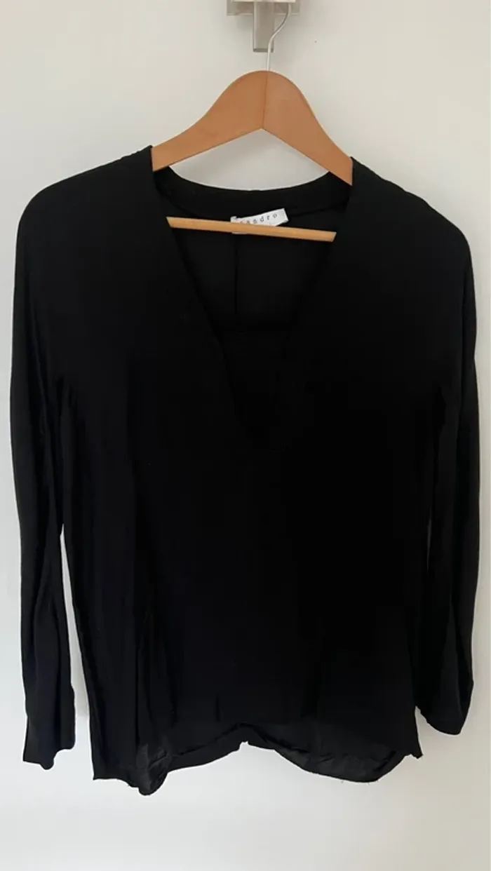 Chemisier Sandro noir S manches longues