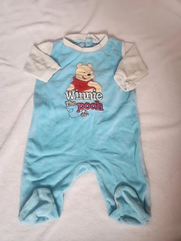 Mignon lot de 2 pyjamas velours Disney baby bébé 6 mois winnie et cars - photo numéro 2