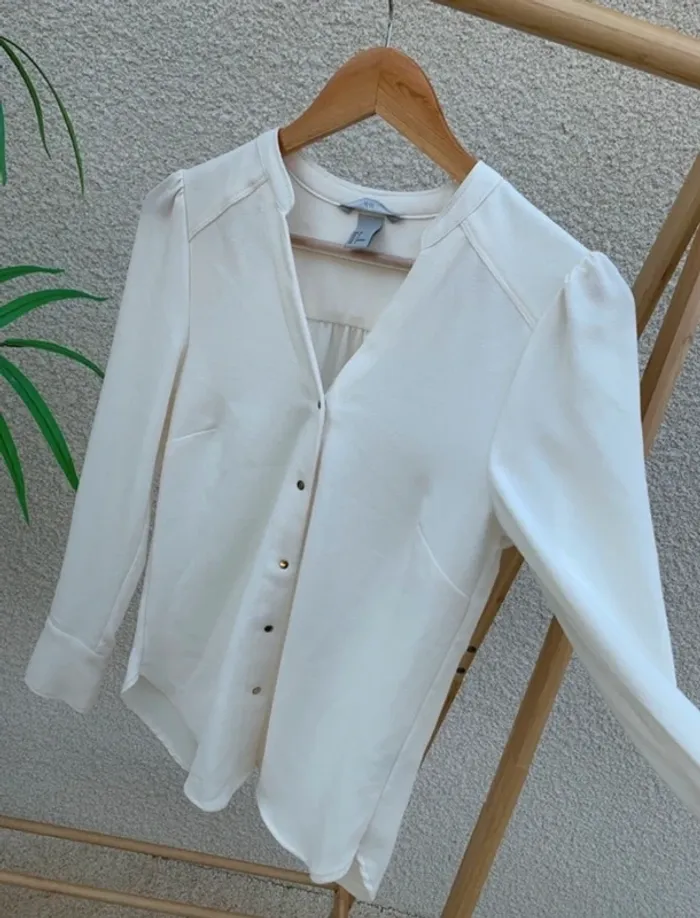 Chemisier blanc h&m fluide - photo numéro 4