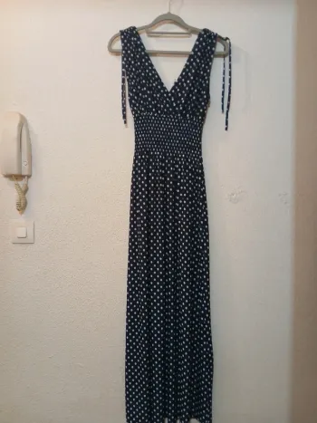 Robe longue bleu marine a points  taille M/L