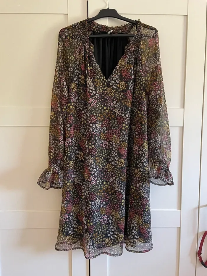 Robe JDY Motifs à fleurs Jaune et Rose Femme - XS