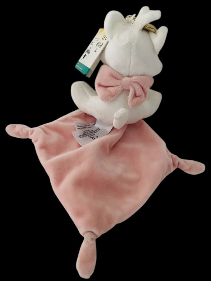 ❤️ B4309 Doudou plat Mouchoir Marie Les Aristochats blanc Rose Good Night Disney - photo numéro 2