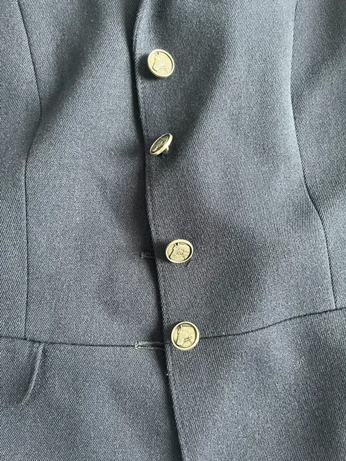Veste vintage d’équitation bleu marine femme Euro-Star – chic col velours – T.38 - photo numéro 2