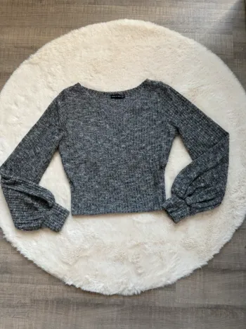 Blouse longues manches gris clair