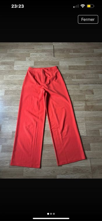 Pantalon large orange femme taille 36