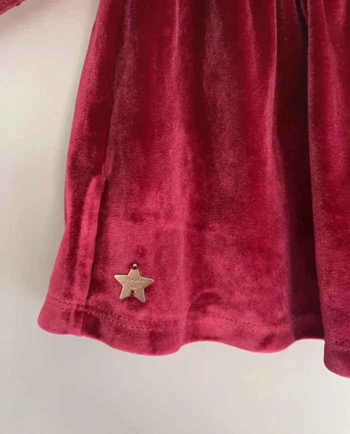 Robe en velours bordeaux et manches en tulles 6 mois - Sergent Major - photo numéro 3
