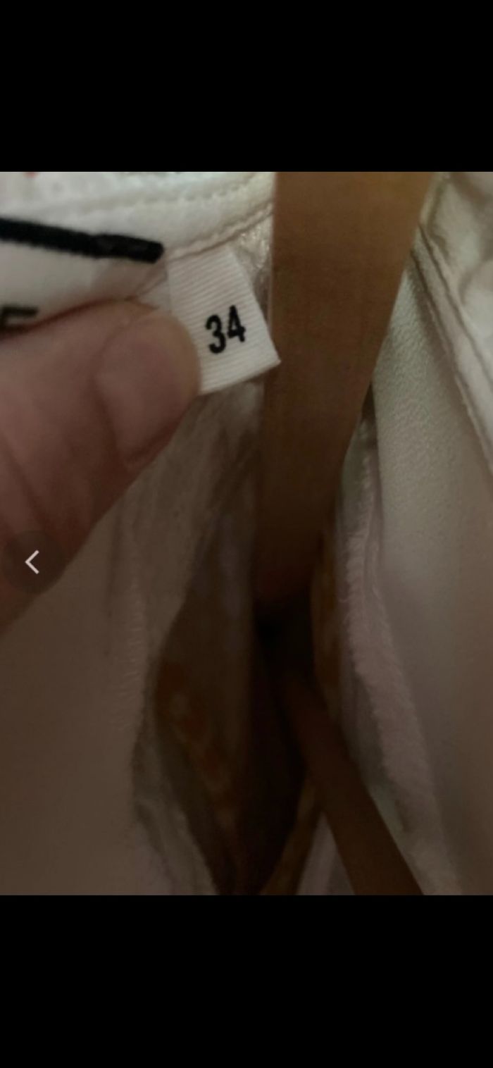 Belle robe blanche /creme taille 34 femme marque naf naf - photo numéro 3