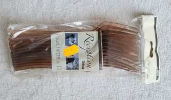 12 fourchettes oranges pour réception, gifi