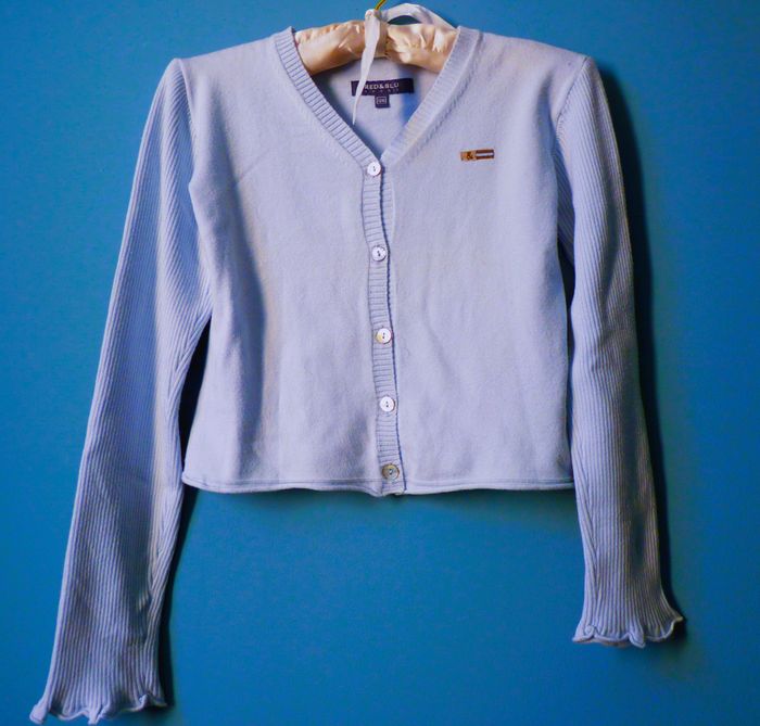 Gilet fille red&blu sport 8 ans bleu ciel manches longues TBE