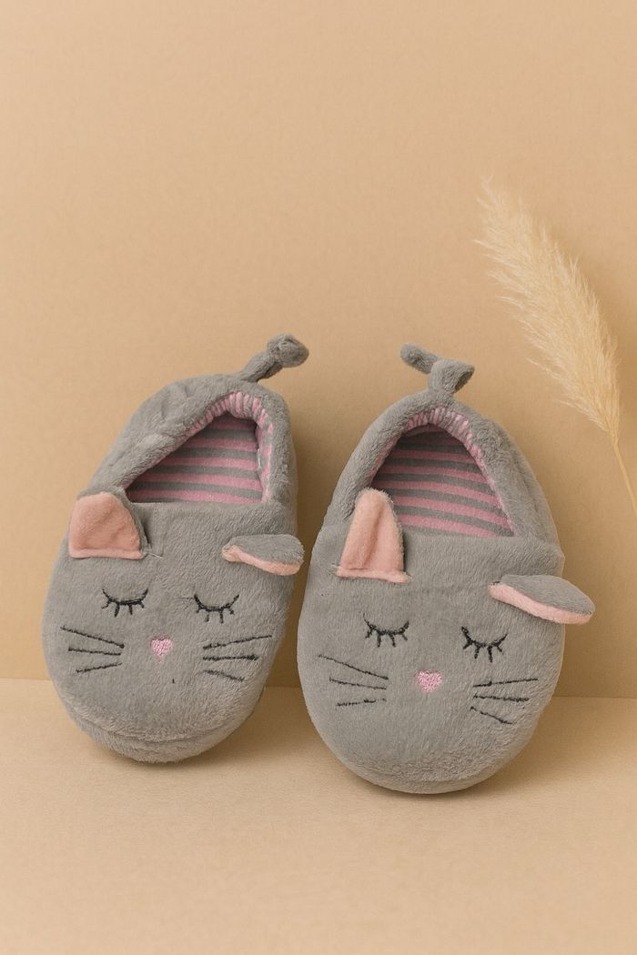 Chaussons souris gris tout doux - Taille 24 - TBE 💖