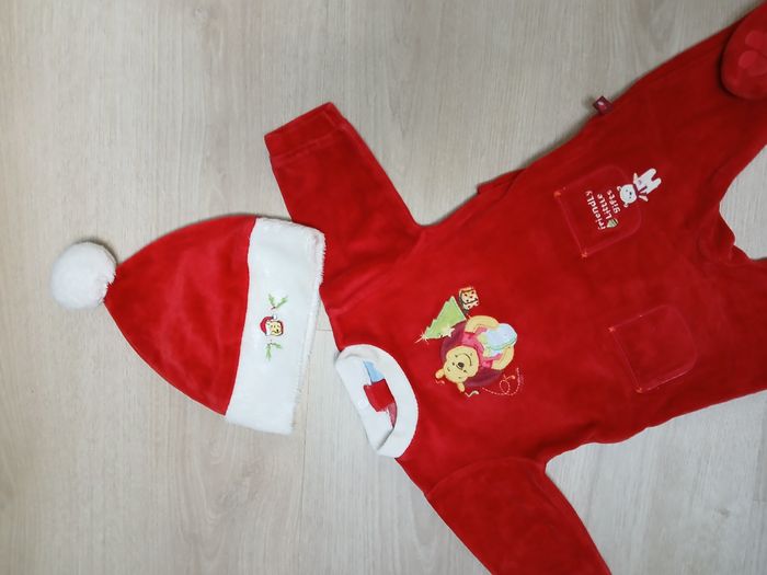 Pyjama Winnie Disney noël rouge bonnet - photo numéro 3