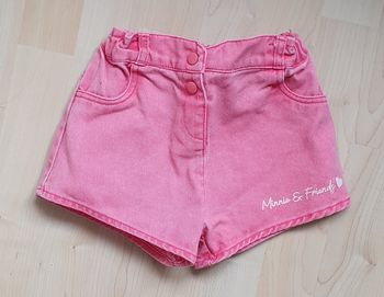 Short en jean rose Minnie Mouse, taille haute (24 mois) / Disney Baby