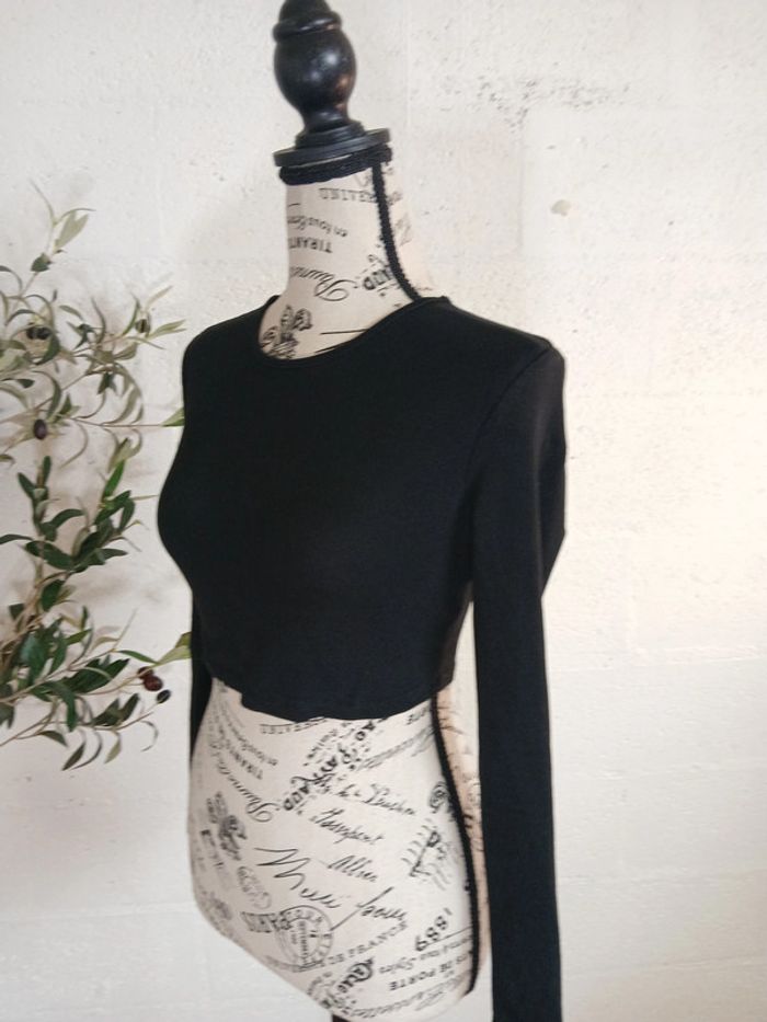 🖤 Crop top noir à manches longues Shein – Taille S – Très bon état - photo numéro 6