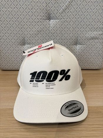 Casquette Blanche Unie "100%"