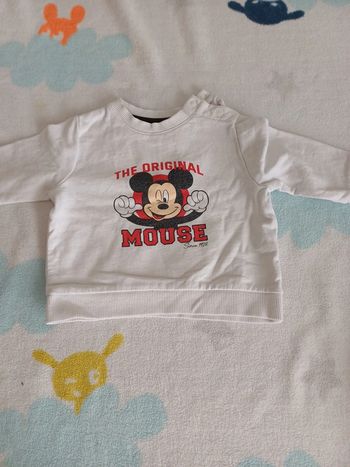 Sweat blanc Mickey 6 mois