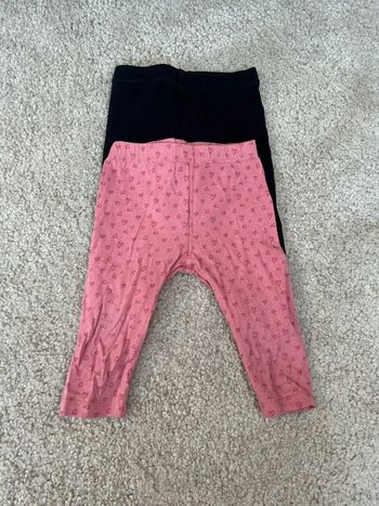 Lot de 2 leggings noir et rose - Tex - 6 mois