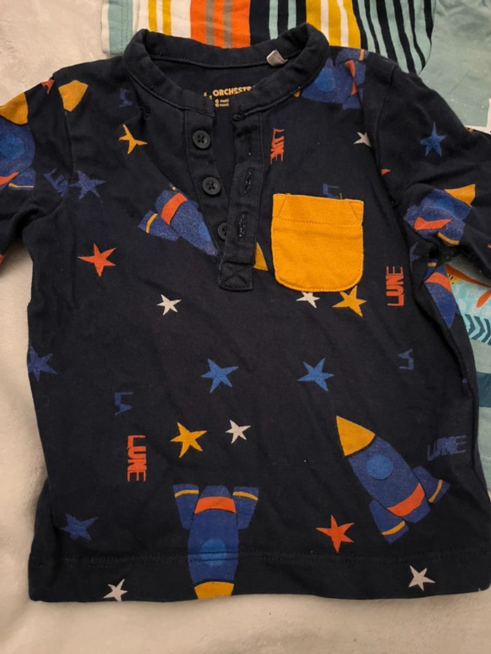 Lot 2 tee-shirts manches longues orchestra 6 mois - photo numéro 2
