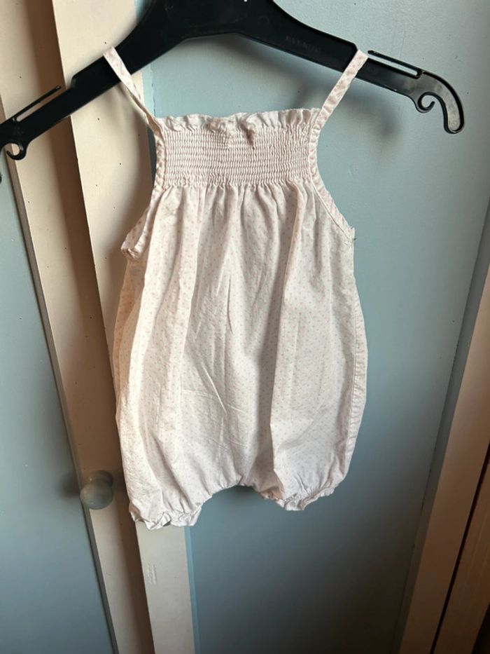 Barboteuse bébé , 6 mois, blanche à pois rose - photo numéro 5