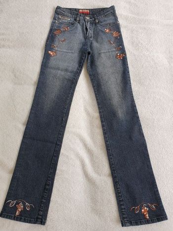 Jean noir/gris S à motifs