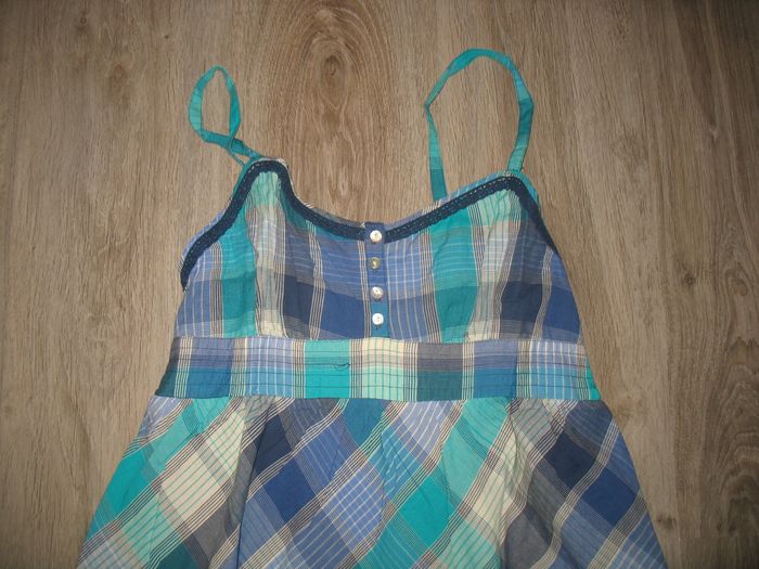 ROBE A BRETELLES ÉCOSSAIS BLEU "CACHE CACHE" - TAILLE 42 - n°21 - photo numéro 3