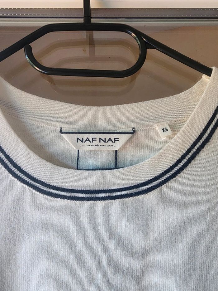 Pull Naf Naf blanc avec nœuds T.34/XS - photo numéro 4