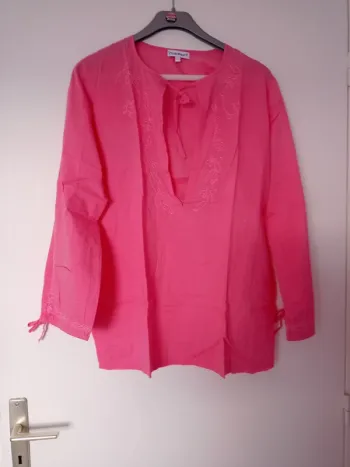 Chemise blouse rose fushia légère