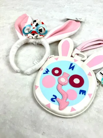 Ensemble Ears (serre-tête) et sacoche Disney Lapin Blanc Alice - Tokyo Disneyland